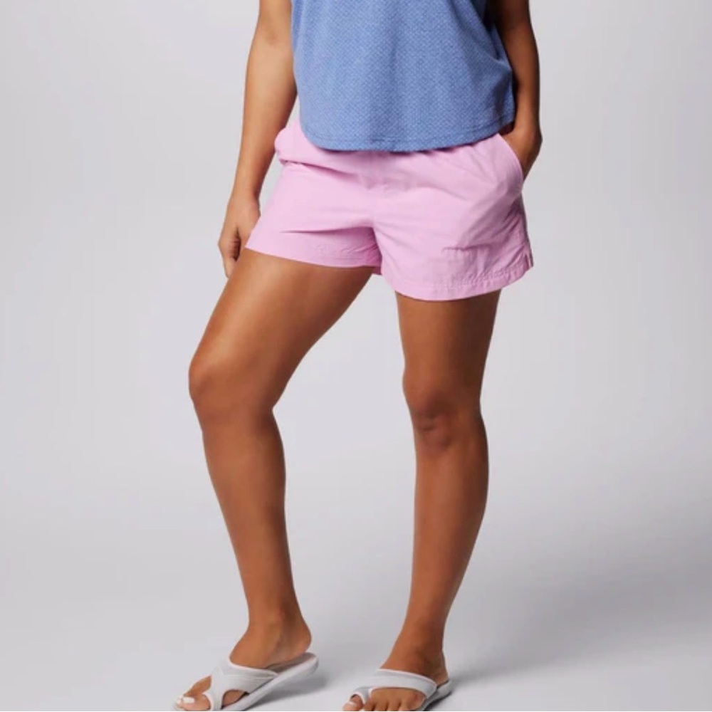 Columbia Light Pink Sandy River Water Repellent Athletic Shorts - Picture 3 of 10